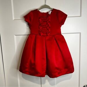biscotti baby Collezioni Red Satin Dress Size 18 Months Bloomers Bows